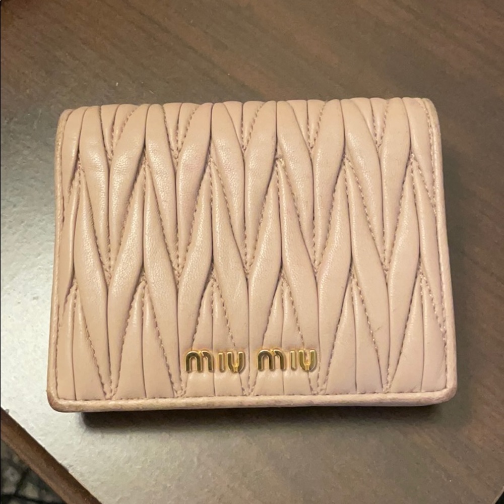 Miu Miu Small Matelasse Nappa Leather Wallet